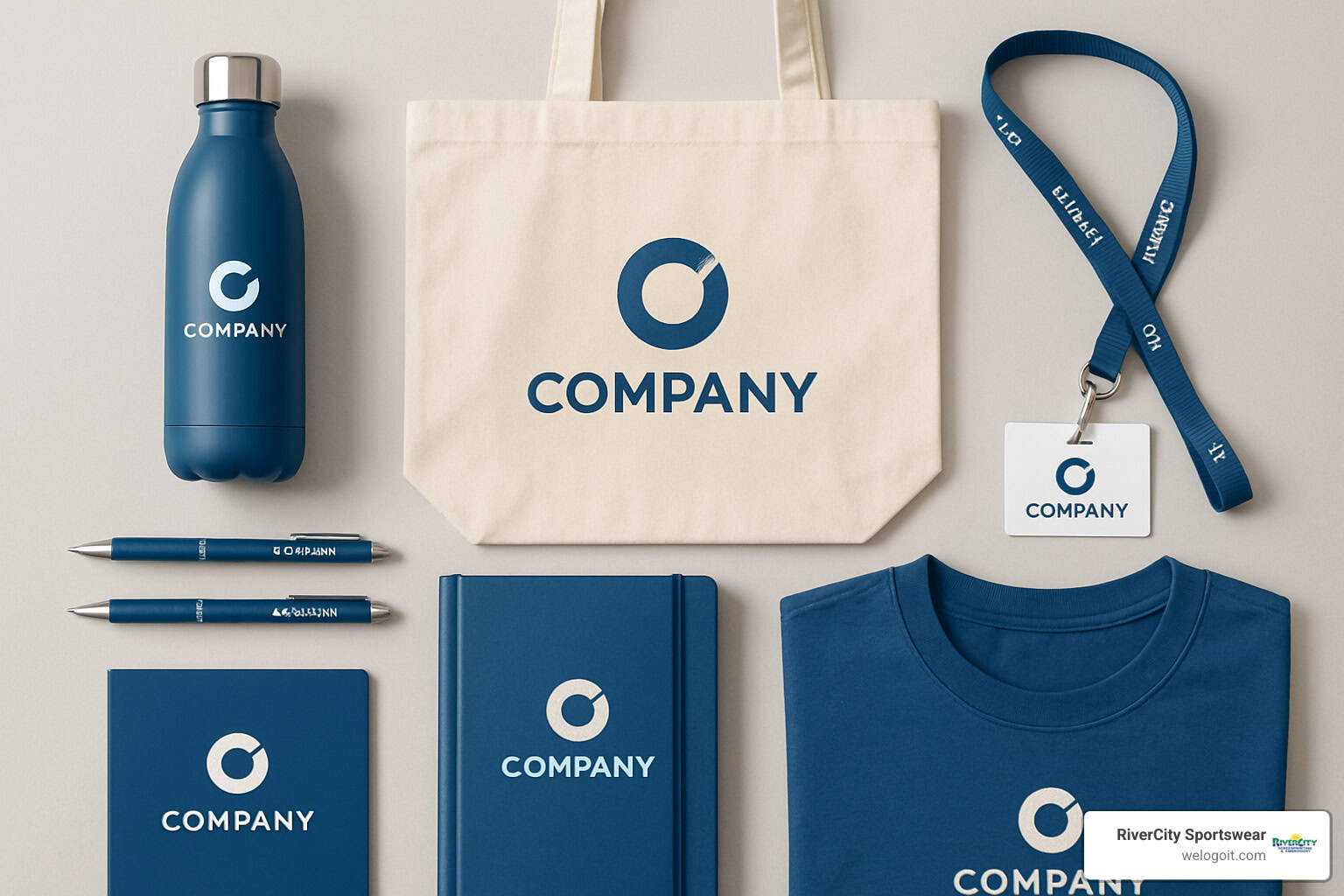 corporate event merchandise options displayed in an organized flat lay - corporate event merchandise corporate event merchandise options displayed in an organized flat lay - corporate event merchandise